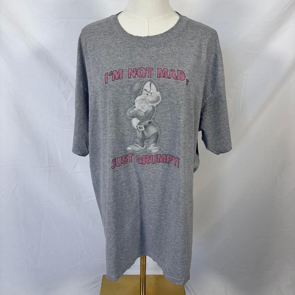 Disney Snow White Grumpy grey shirt 'I'm Not Mad, Just‎ Grumpy' size xl